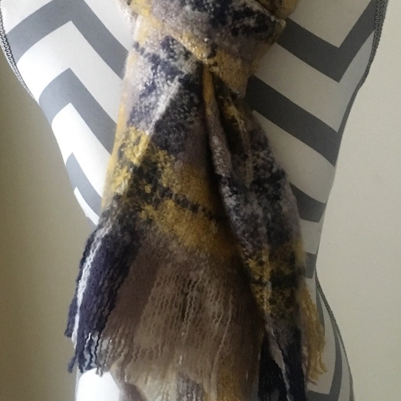 navy and mustard scarf